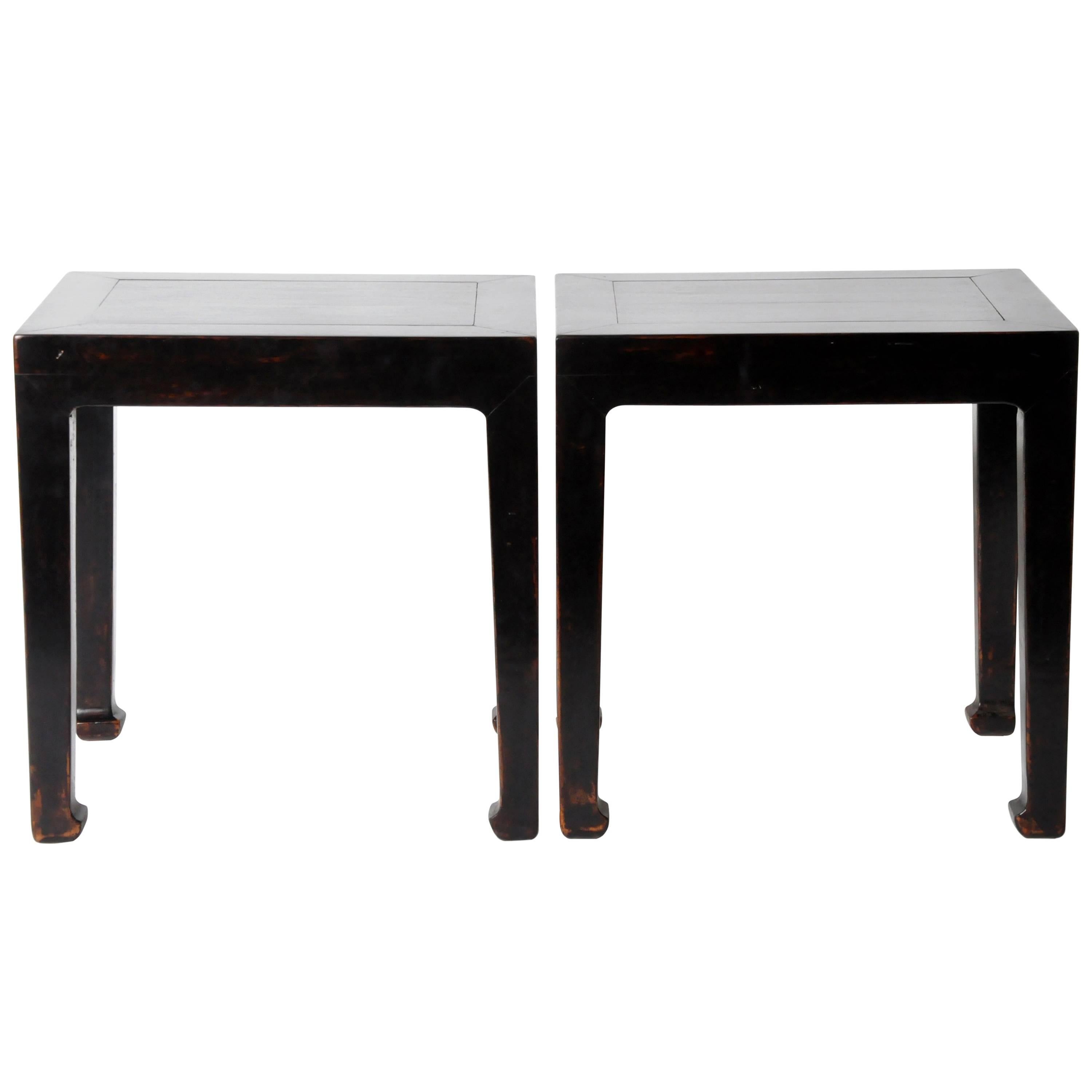 Pair of Chinese Side Tables with Restoration