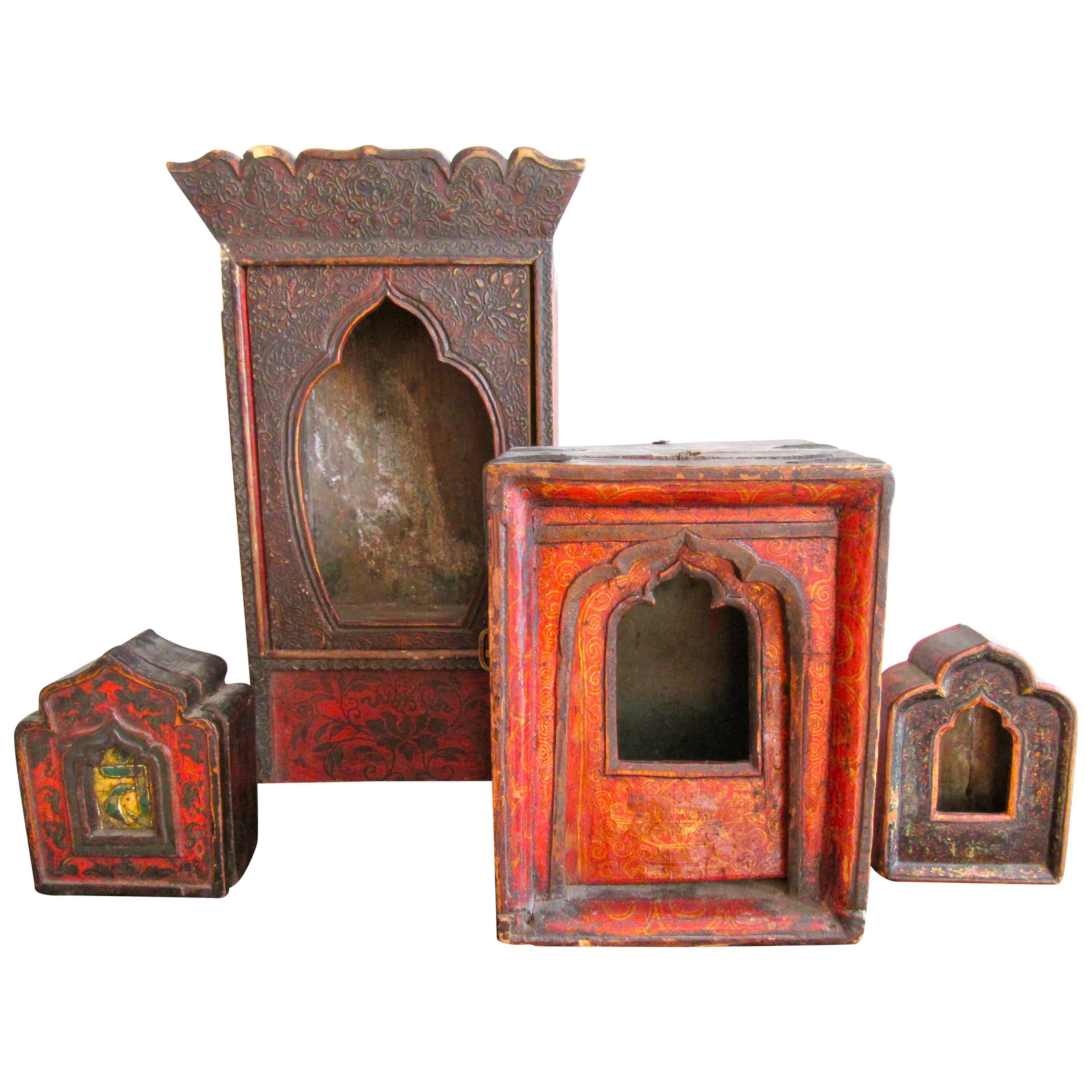 Rare Collection of 19th Century Tibetan Reliqueries For Sale