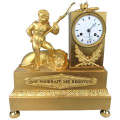 Early 19th Century French Gilded Ormolu Mantle Clock