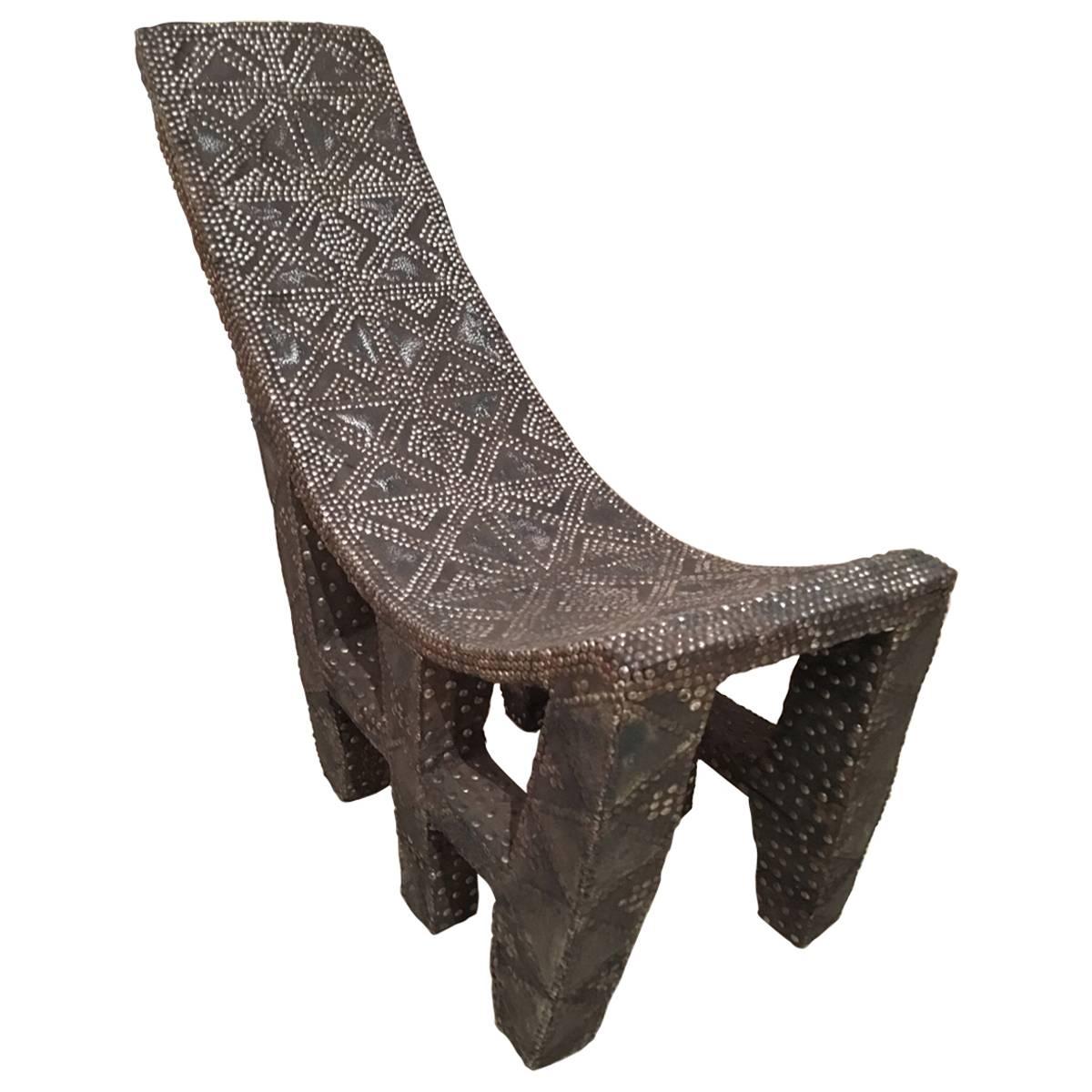 Late 19th Century African Studded Chair