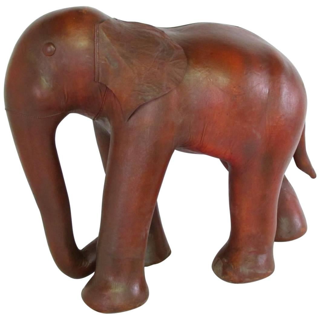 Vintage Leathersmith's Elephant Stool crafted in Leather