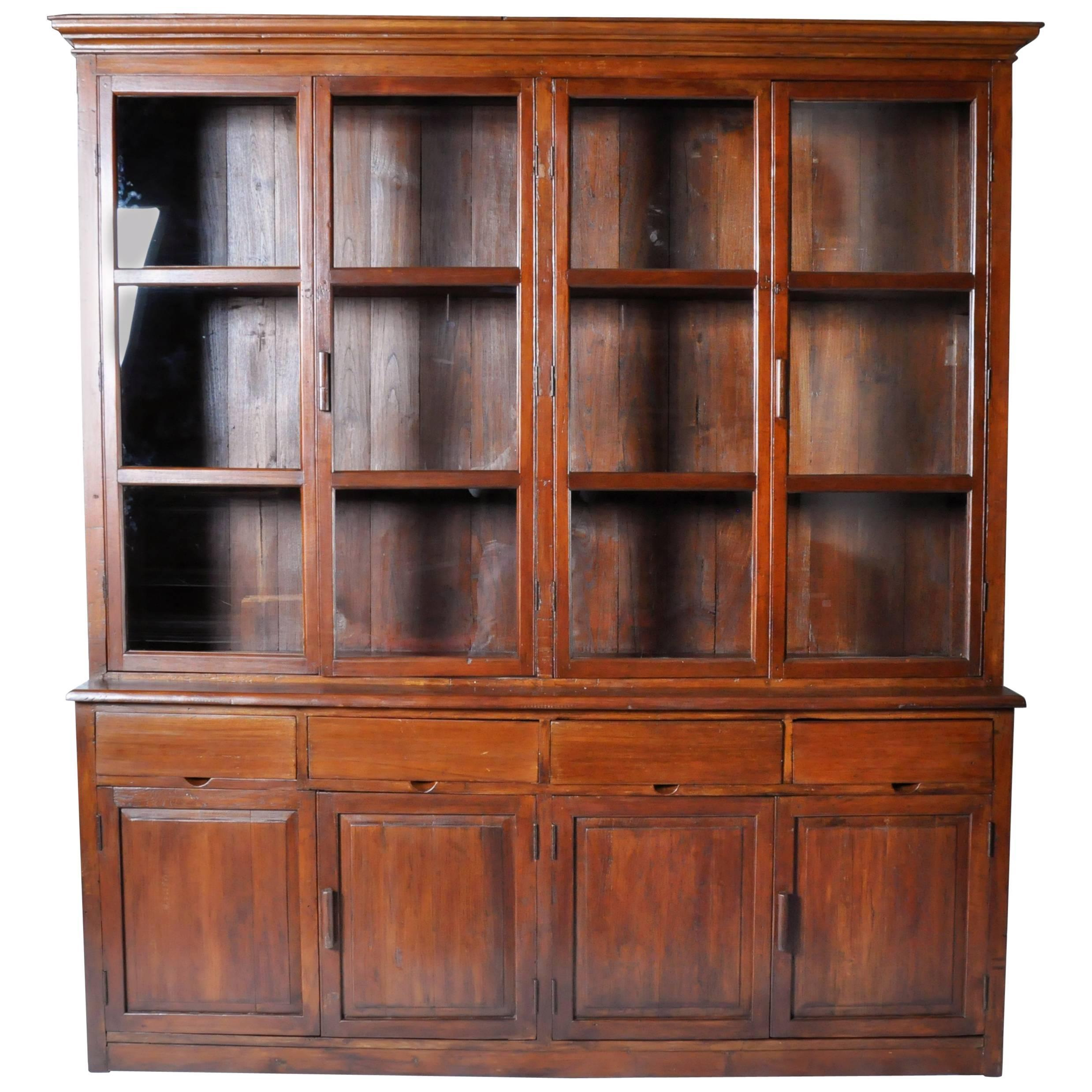 British Colonial Breakfront Bookcase at 1stDibs