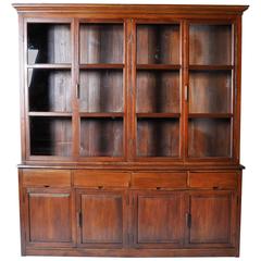 British Colonial Breakfront Bookcase