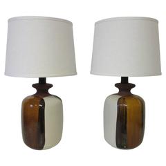 Mid-Century Ceramic Drip Glazed Table Lamps