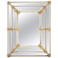 Antique 19th Century Gold "Avventurina" Venetian Mirror