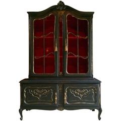 Antique Style French Dresser Bookcase Display Cabinet Vitrine Carved