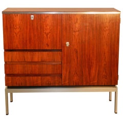 1970 Storage Cabinet in walnut Veneer and Chrome