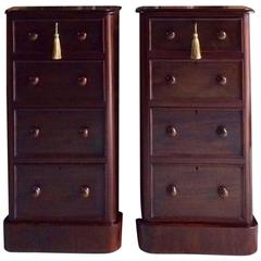 Antique Pair of Victorian Mahogany Bedside Cabinet Tables, 19th Century