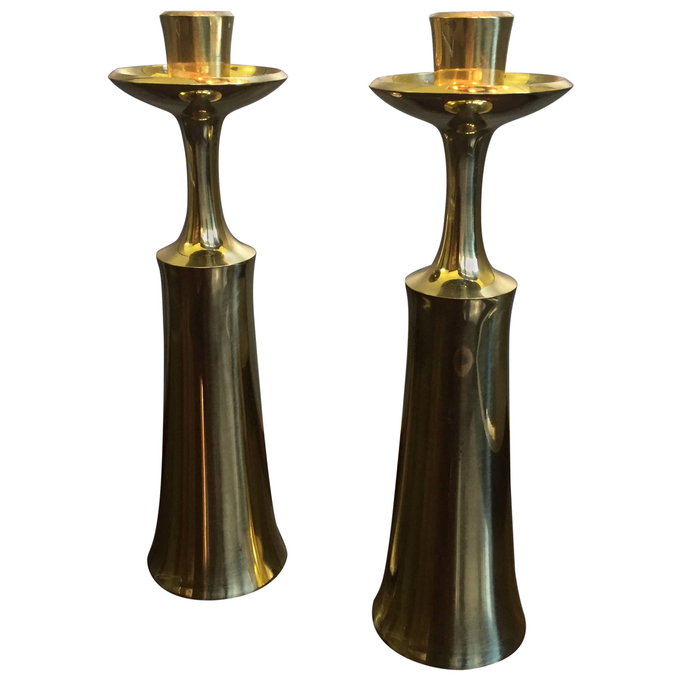 Jens H. Quistgaard Brass Candleholders For Sale