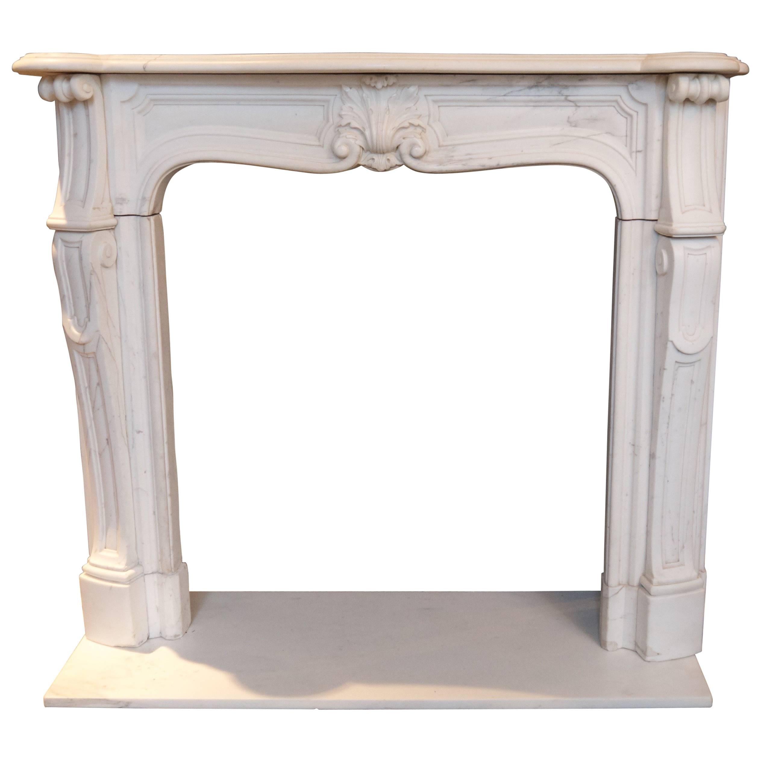 Small Rococo Style Louis XV Statuary White French Marble Surround