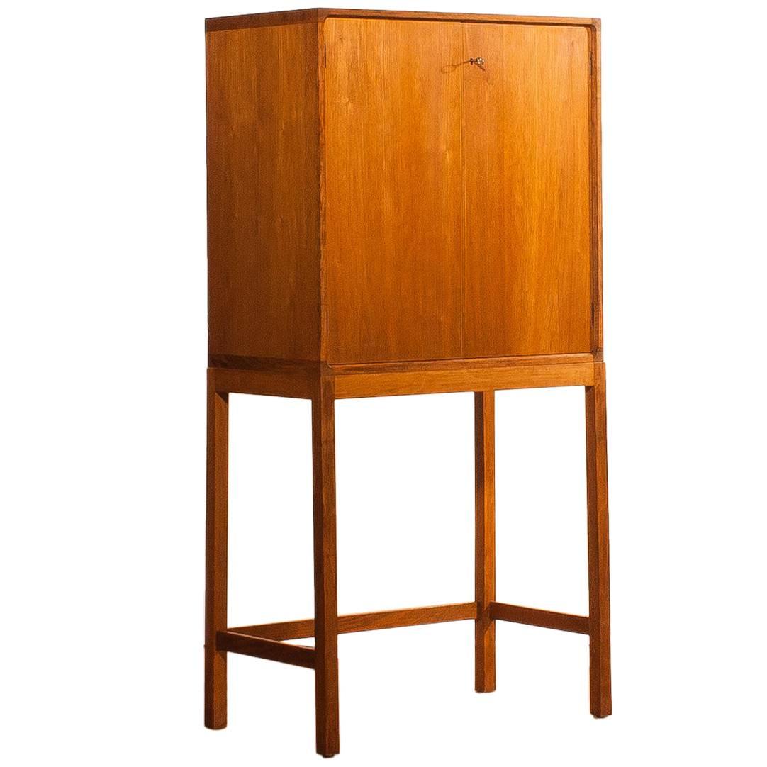 1950s, Beautiful Beech Swedish 
Longleg
 Cabinet