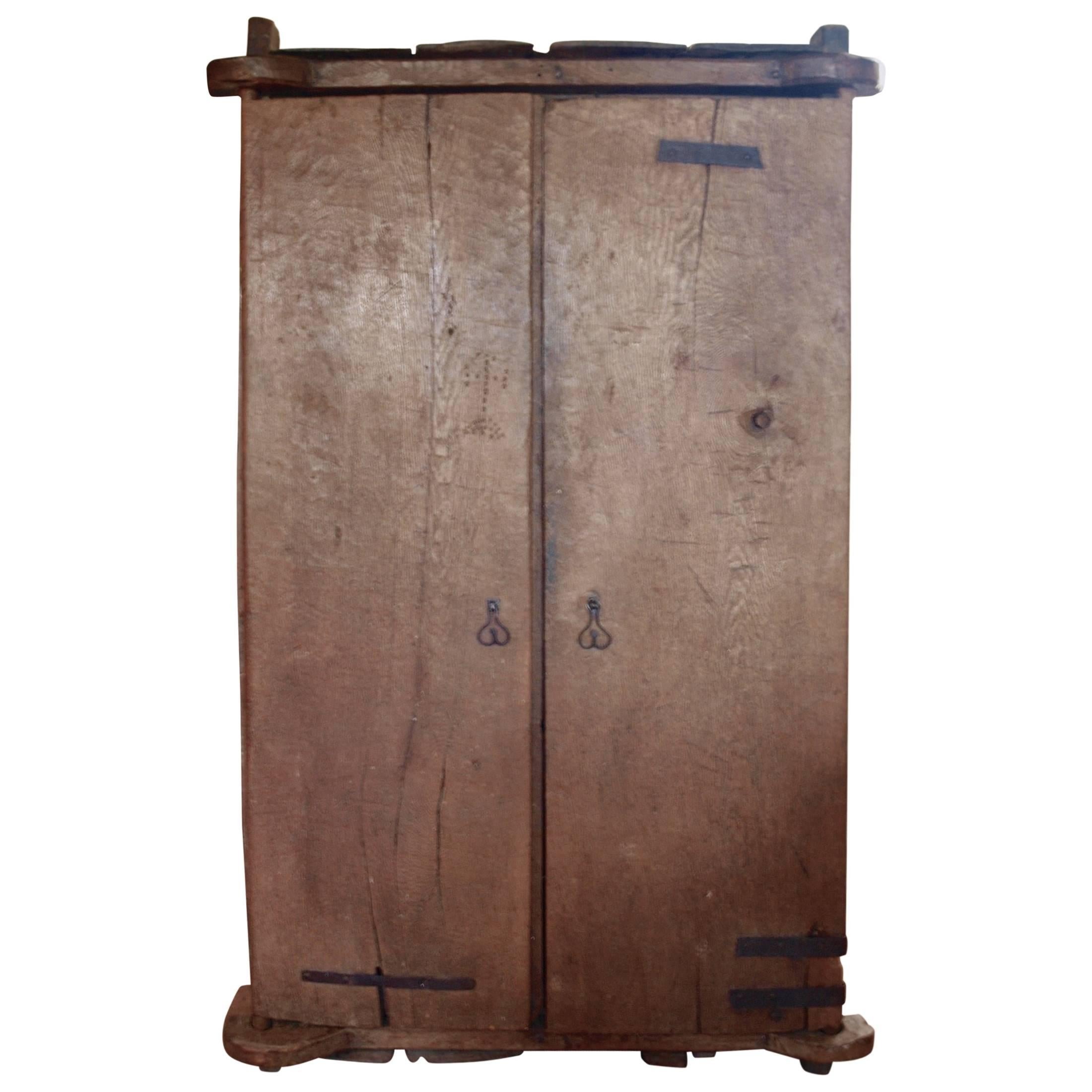 Late 15th-Early 16th Century Rare Solid Oak Armoire For Sale