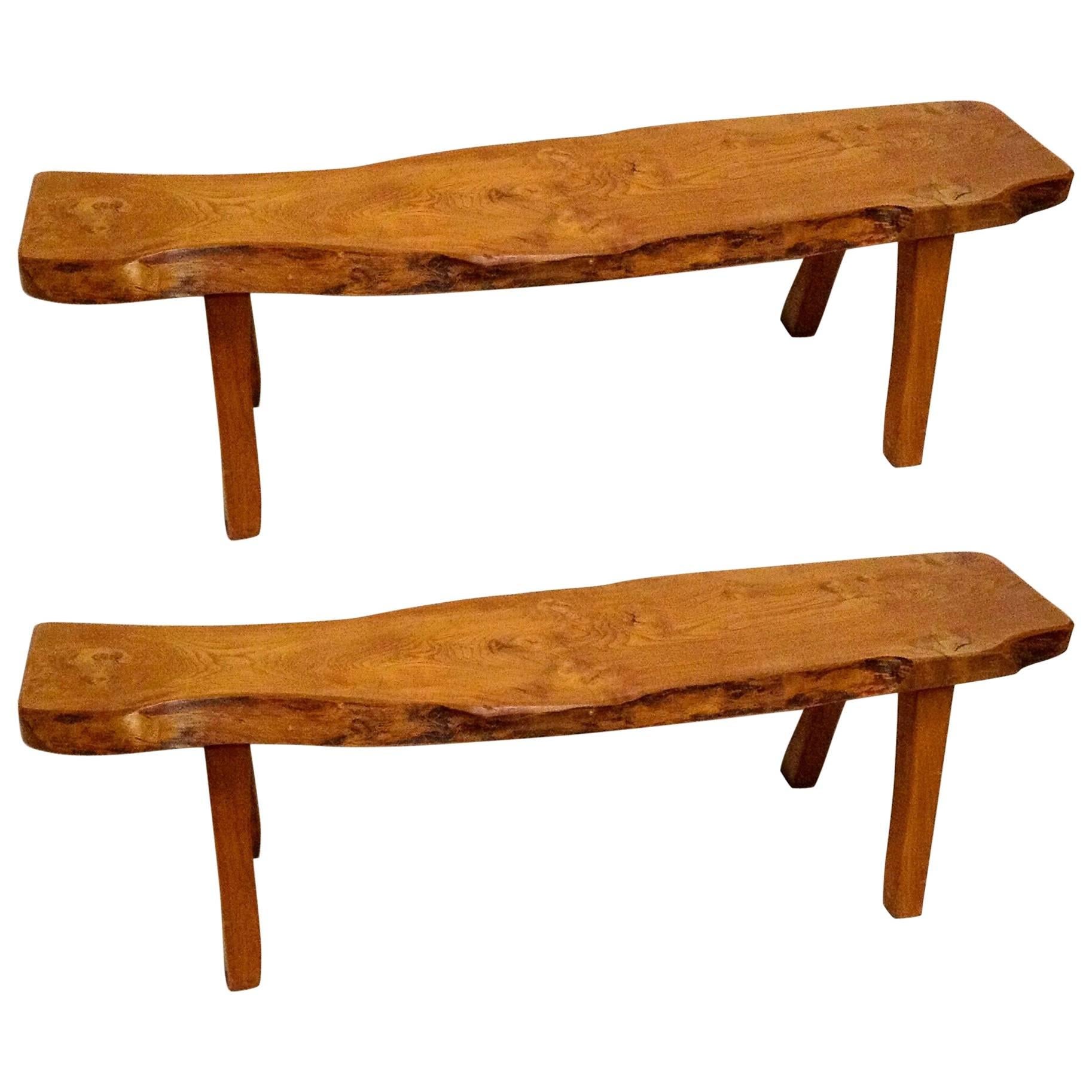 Finnish Wood Pair of Benches by Olavi Hänninen, First Edition, 1958 For Sale