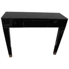 Black Glass Wall Mount Console Table 6