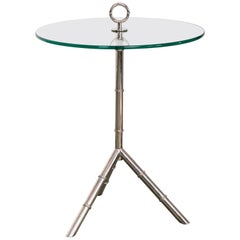 Modern Glass and Chrome Side Table