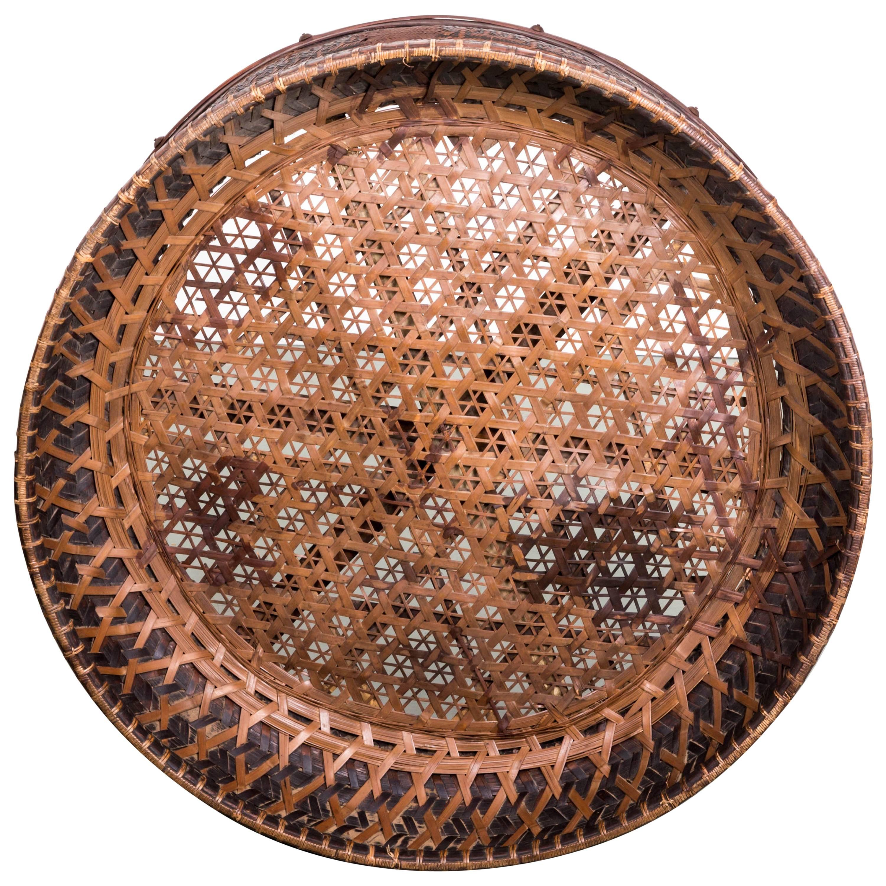 Monumental Asian Tea Basket For Sale