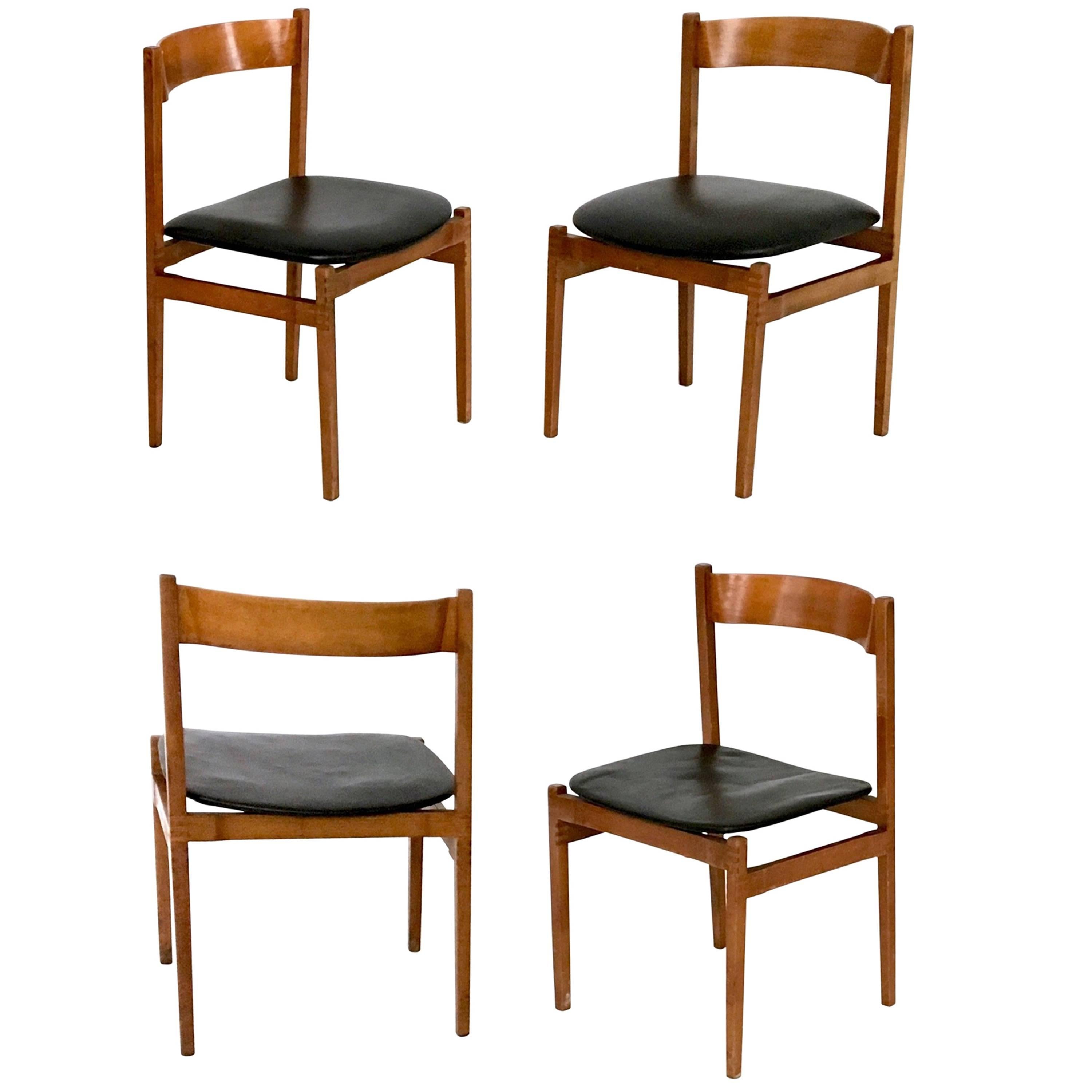 Set of Four Chairs by Gianfranco Frattini for Cassina, 1950s