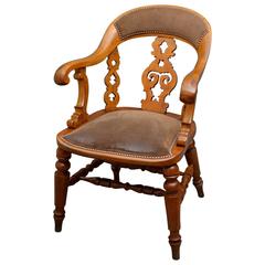 Victorian Walnut Desk Chair or Office Chair