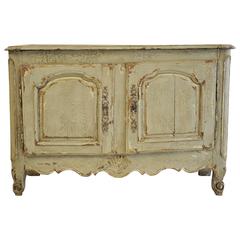 Antique French Buffet Cabinet with Blue and Grey Patina