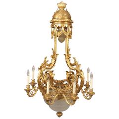 Fine Late 19th Century Gilt Bronze Thirteen Light Chandelier 3