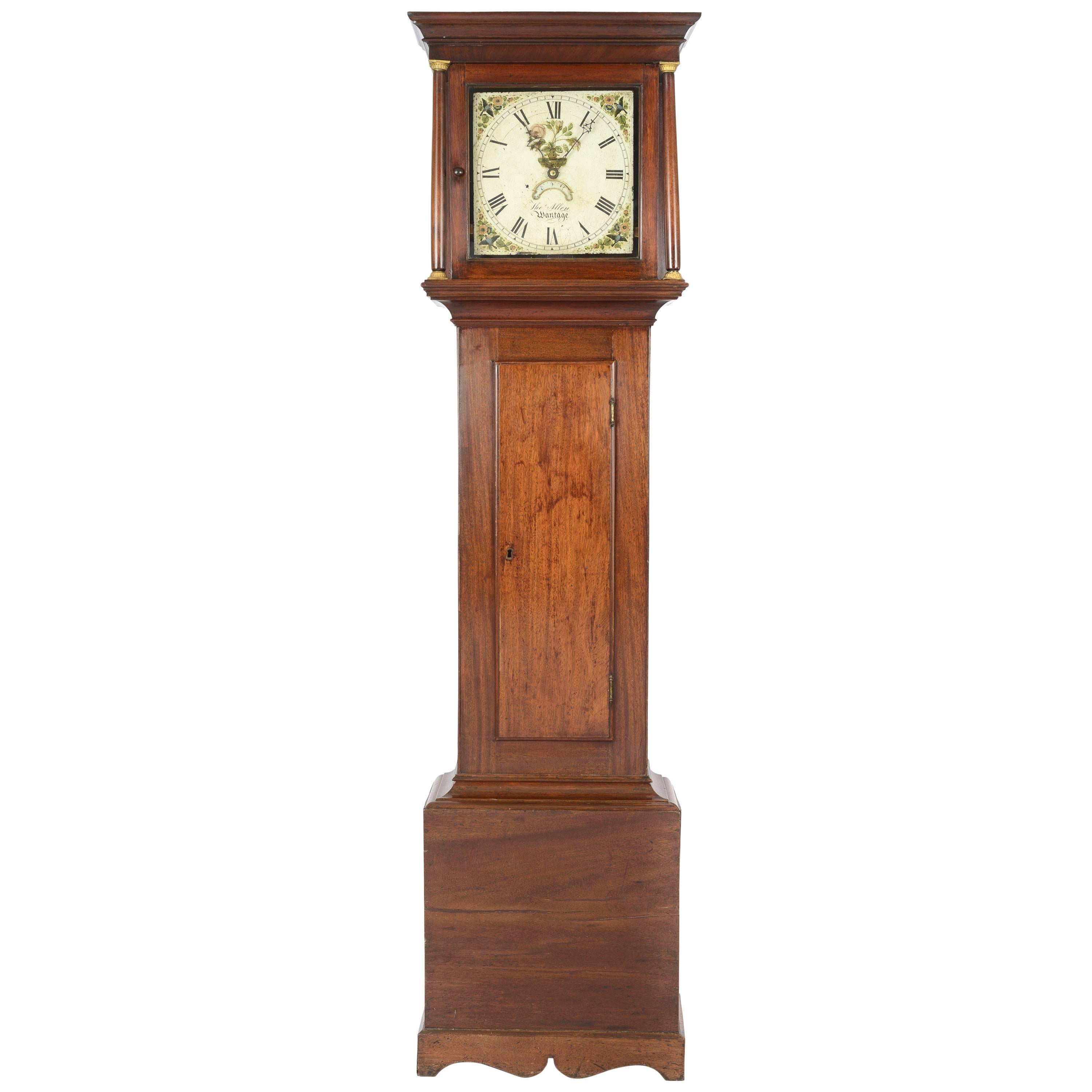 18th Century Mahogany English Longcase Clock, Signed Thomas Allen, Wantage