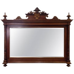 George IV Period Walnut Carved Horizontal Mirror