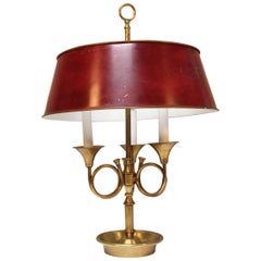 French Bronze and Tole Louis XVI Style Bouilliotte Lamp
