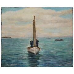 Irene E. Tooley's 1950s Painting with Two Sailors