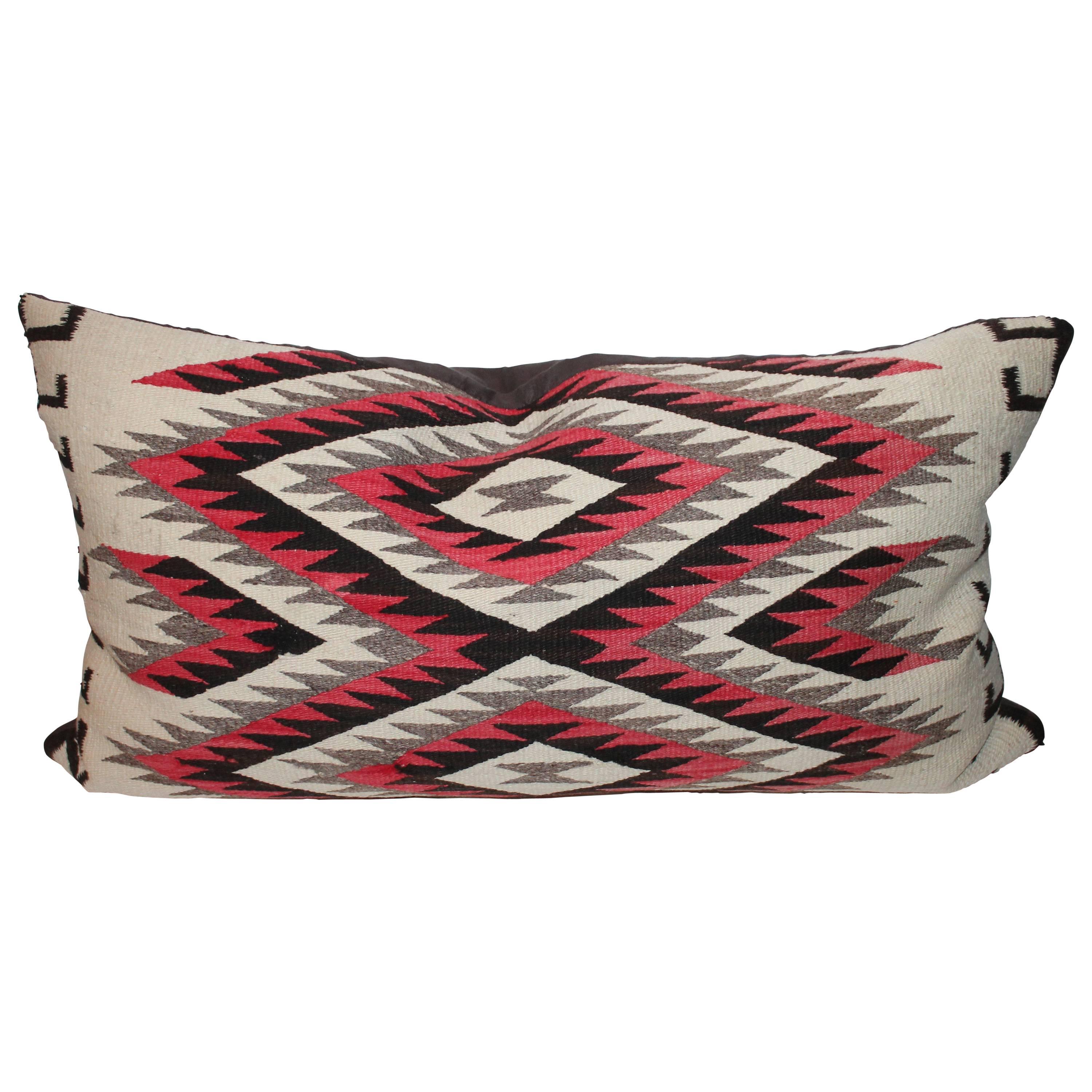 Monumental Navajo Indian Weaving Bolster Pillow