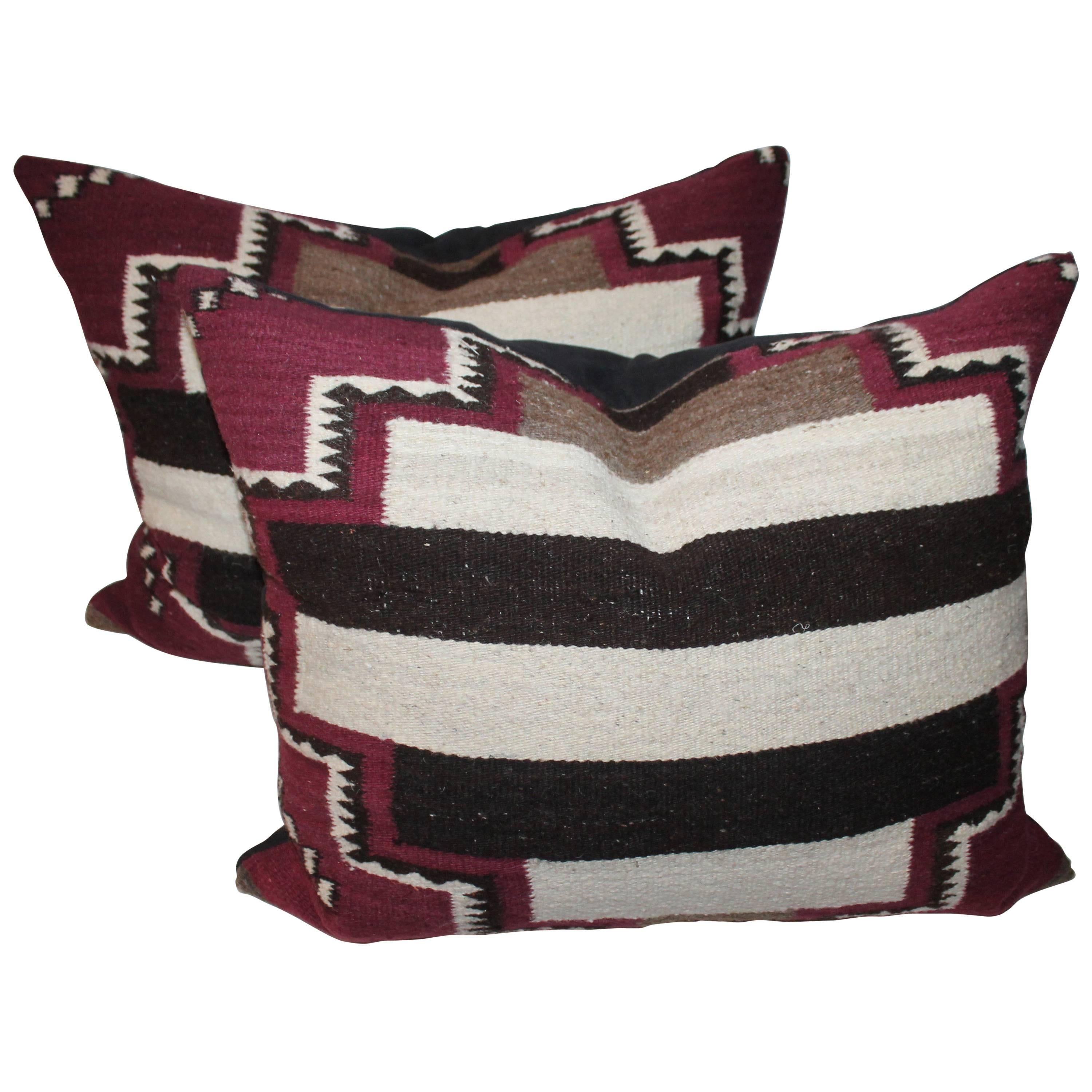 Pair of Navajo Weaving Bolster Pillows