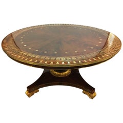 Late 19th-Early 20th Century Russian Neoclassical Boule Inlaid Centre Tilt Table