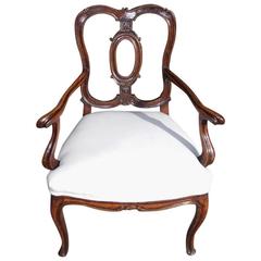 French Louis XVI Walnut Upholstered Armchair, Circa 1780 6