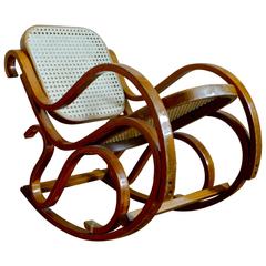 Vintage Bentwood Child's Rocking Chair, circa 1940s 4