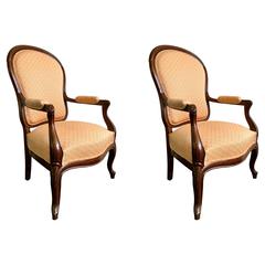 Pair of Armchairs Louis Philippe, 19th Century