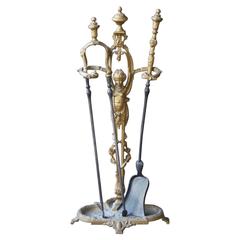 19th Century French Empire Fireplace Tool Set