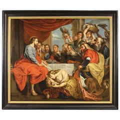 18th Century Flemish Religious Painting Oil on Canvas