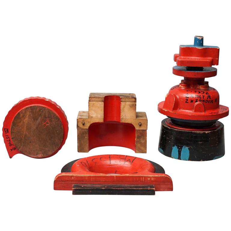 Large 20th Century Industrial Wooden Foundry Molds or Moulds For Sale at 1stdibs