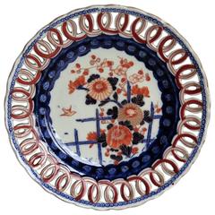 Japanese Porcelain Reticulated Plate or Dish, Imari, Hand-Painted, circa 1800 10