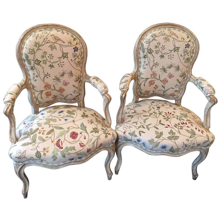 18th Century French Pair of Louis XV Armchairs For Sale at 1stDibs