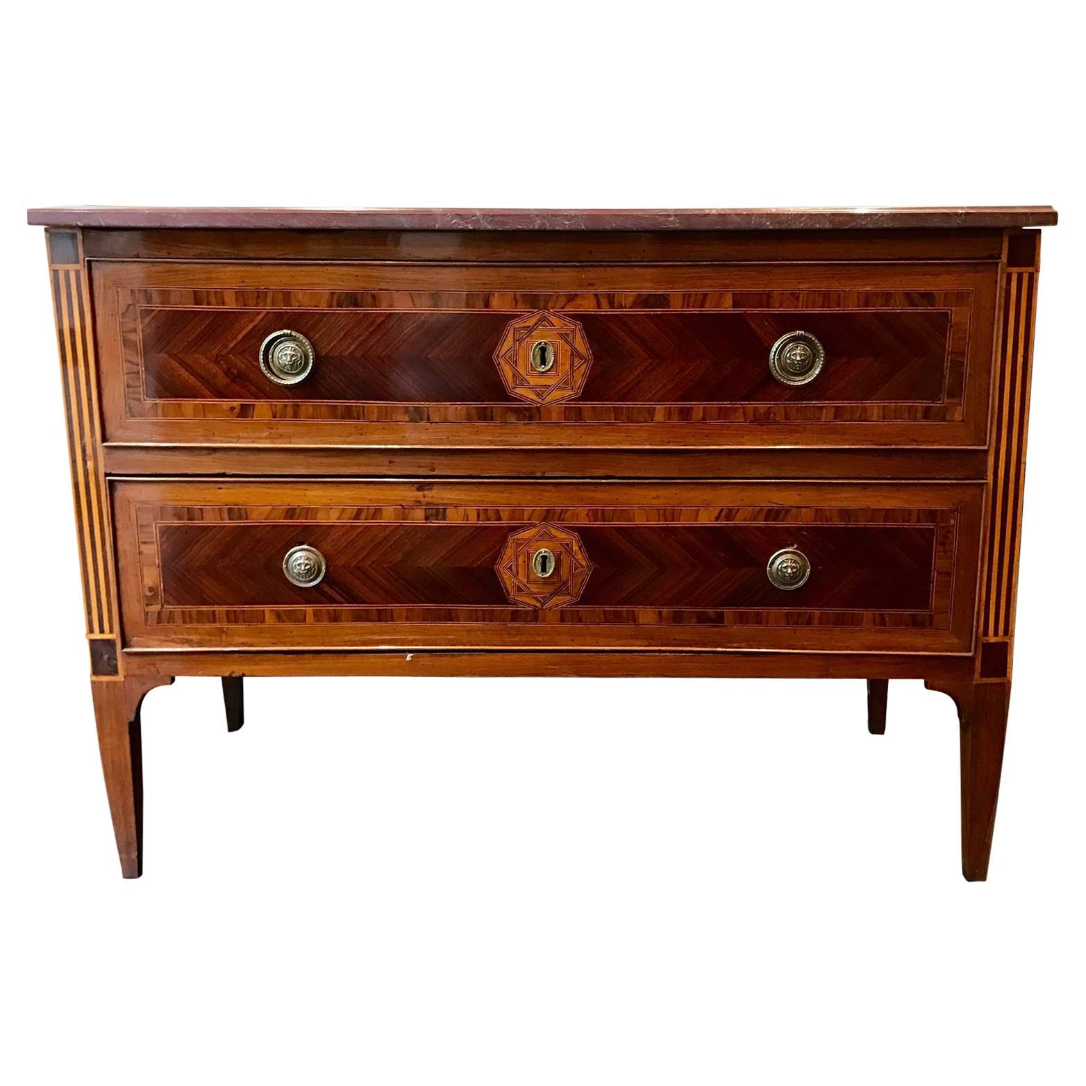 19th Century Neoclassical Italian Commode For Sale