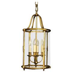 French Gilded Four-Light Antique Hall Lantern