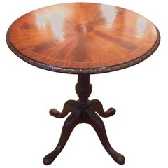 Exquisite 19th Century Crotch Mahogany Tilt-Top Centre or Side Table