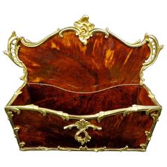 Magazine Rack in Boulle Marquetry  Natural Tortioseshell, 19th Century Napoleon