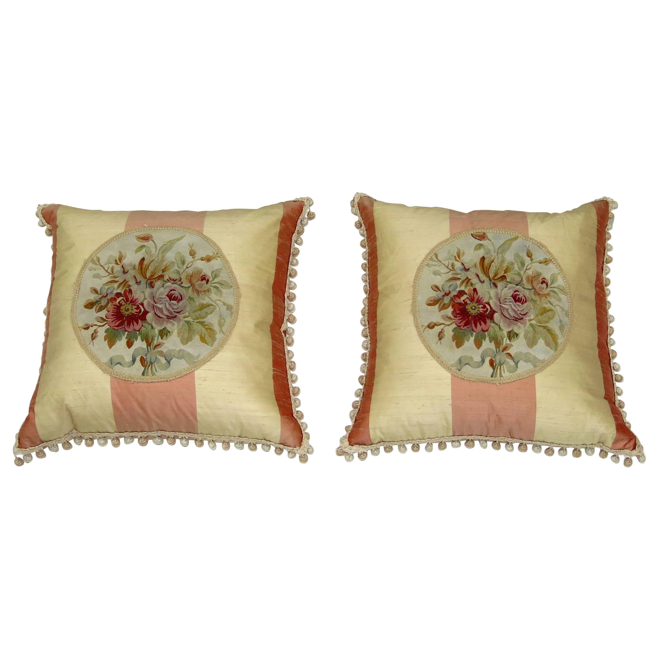 Pair of 18th Century French Aubusson Pillows