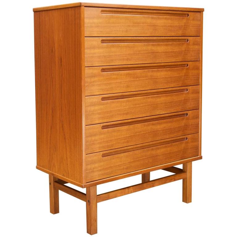 MidCentury Danish Modern Teak Tall Highboy Dresser by Minimalist