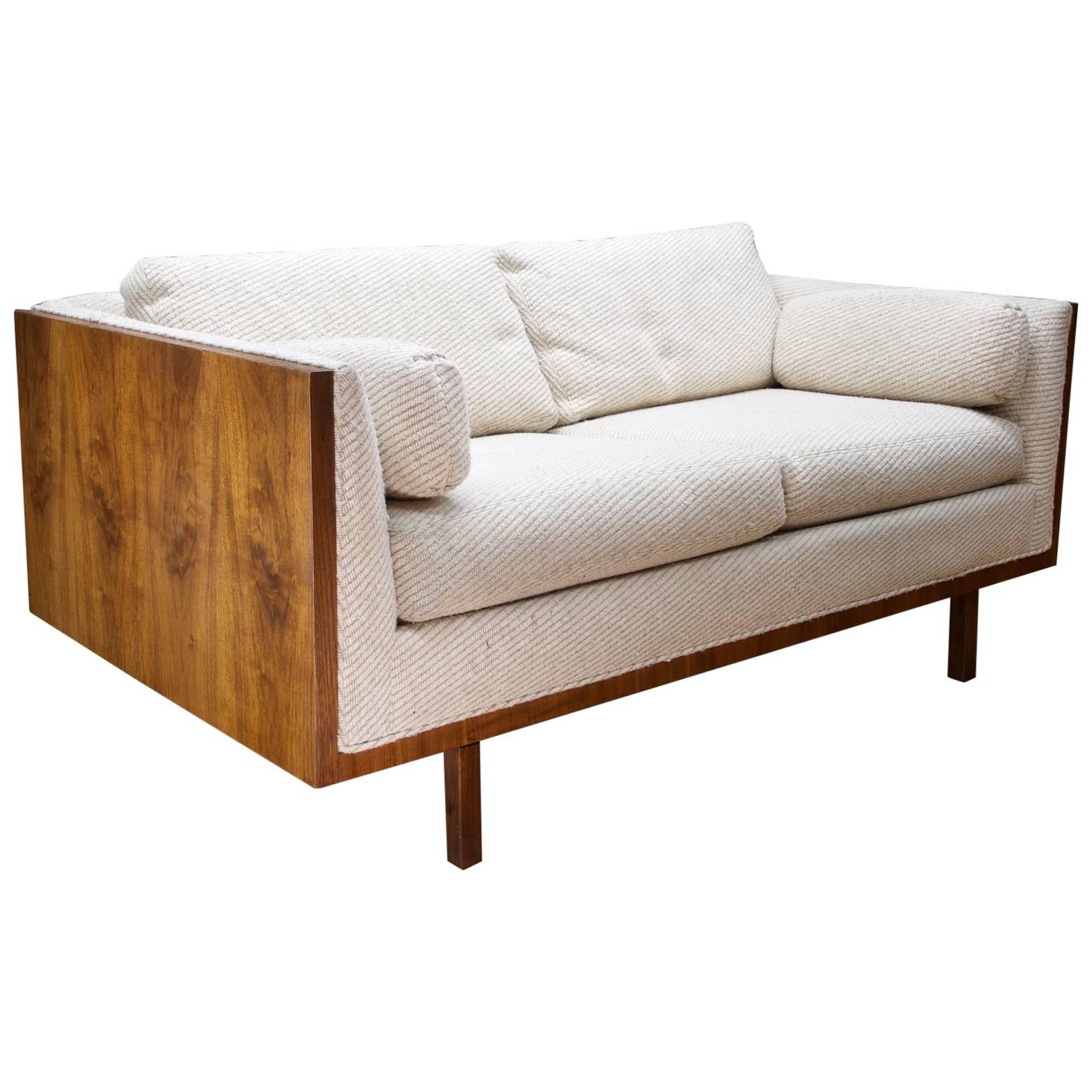 Walnut Loveseat by Forecast Furniture Inc. in Style of Baughman or Risom