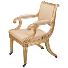 Early 19th Century Regency Period Carved Giltwood Armchair