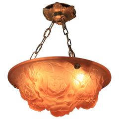 French Art Deco Glass Chandelier 7