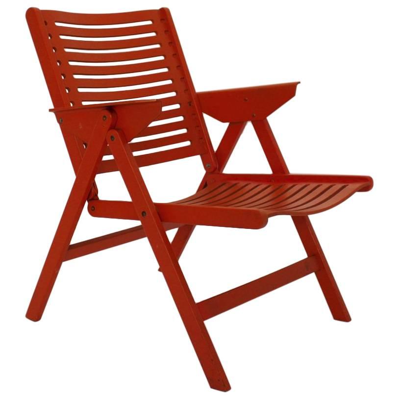 Mid Century Modern Vintage Orange Folding Armchair Rex Niko Kralj 1952 Slovenia