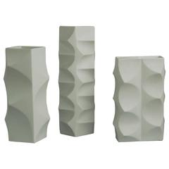 Three Matte White Archais Vases by Heinrich Fuchs for Lorenz Hutschenreuther